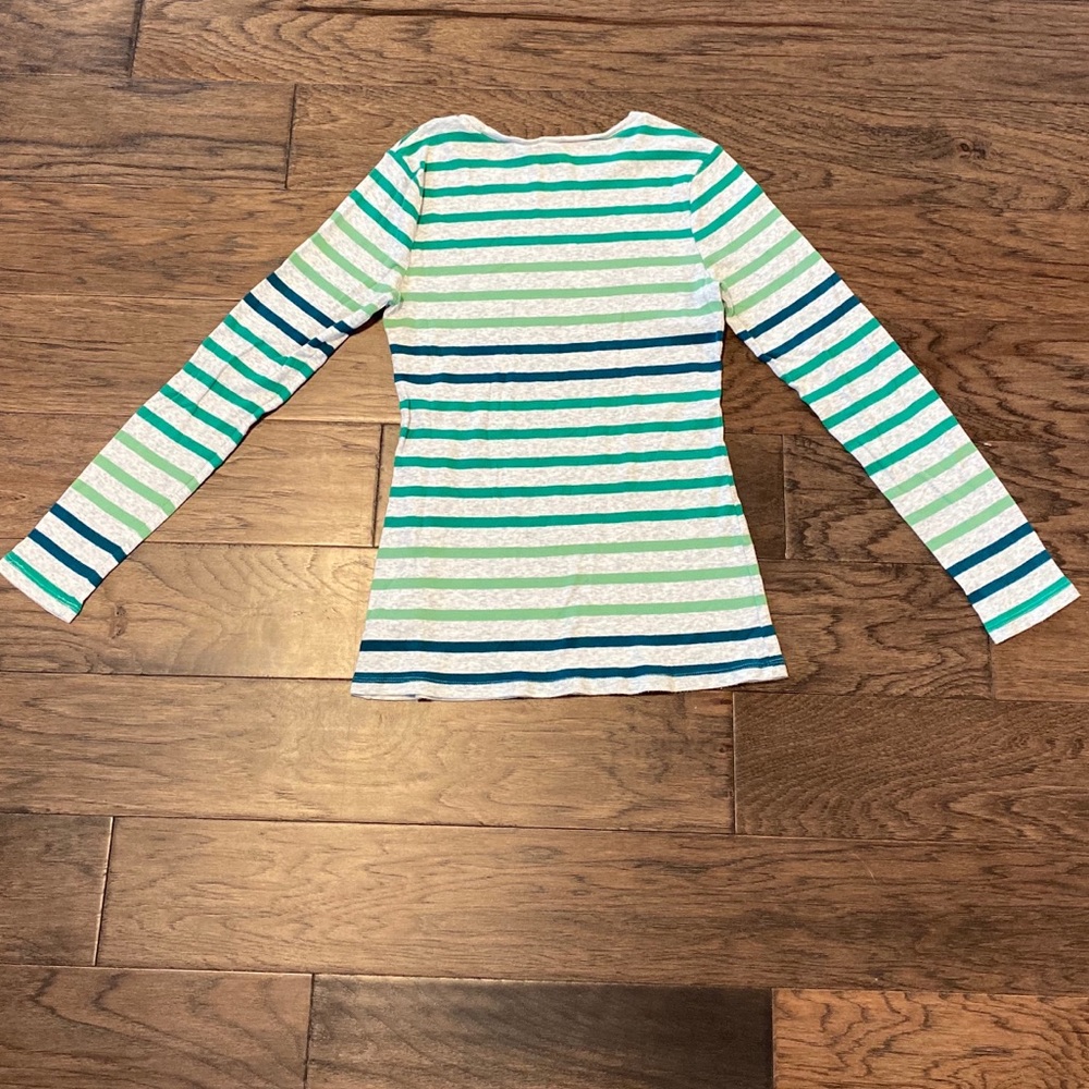 Medium Gray & Green Striped Old Navy Shirt - Picture 2 of 3